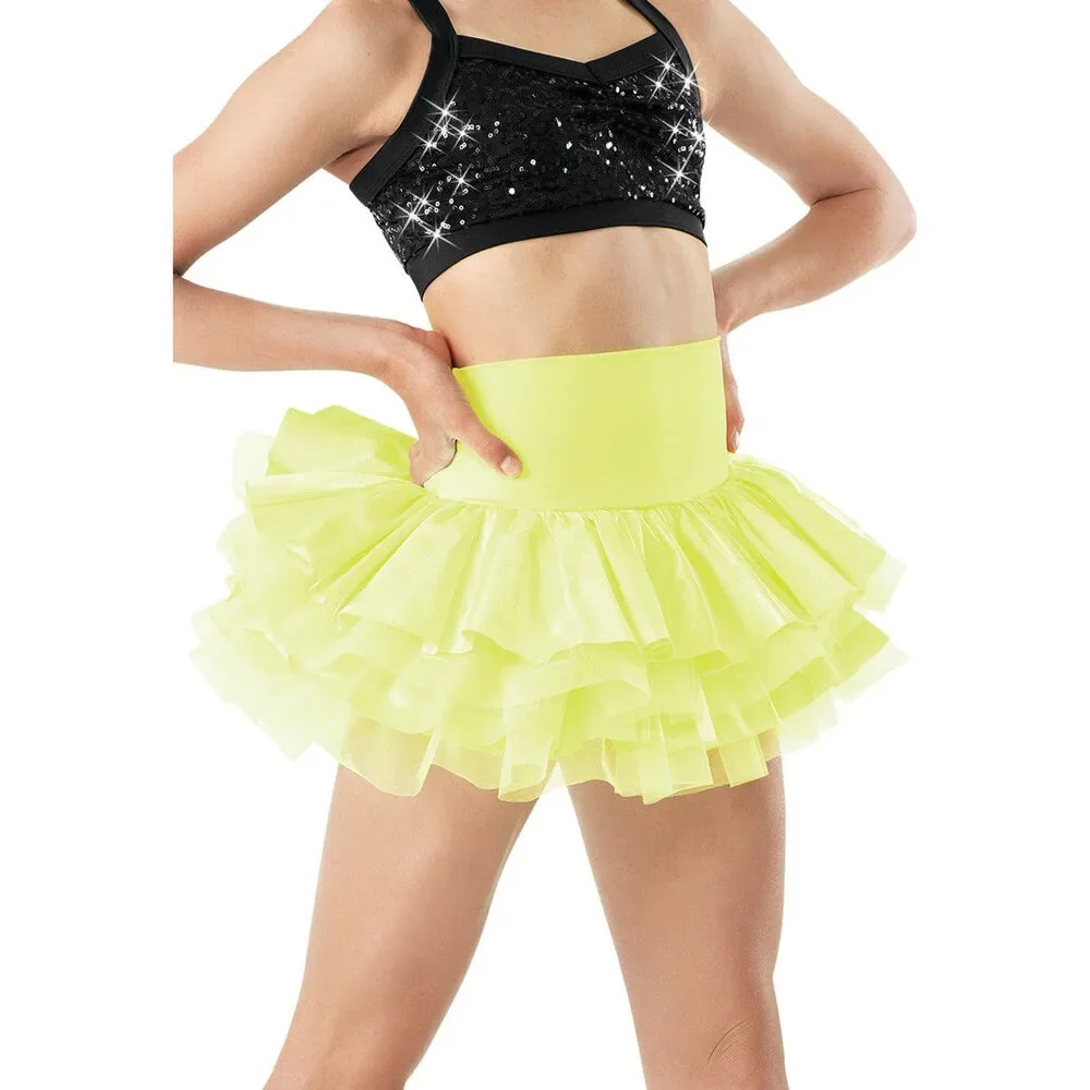 Pre-Owned Dance Tutu Skirt Balera S7824 Highlighter Yellow Child Large Jazz Hip